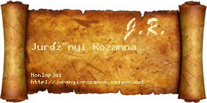 Jurányi Rozanna névjegykártya